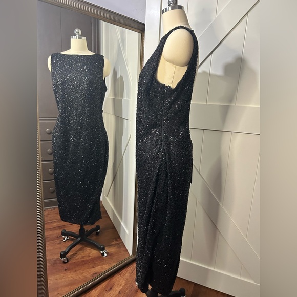 NWT Oh Polly Embellished Open-Back Midaxi Dress in Black - Picture 4 of 17